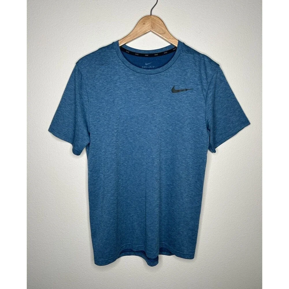 Nike Dri-Fit Mens Size Medium Gym Workout Training Blue Athletic T-Shirt